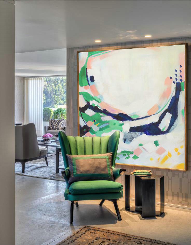 Handmade Large Contemporary Art,Oversized Contemporary Art,Abstract Painting On Canvas,White,Pink,Green.etc - Click Image to Close